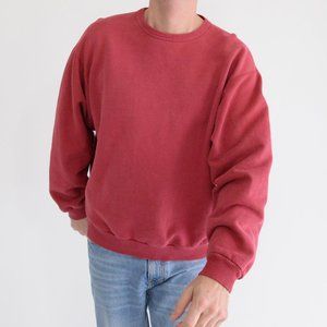 Vintage Non-fiction Red "Tiger Brand" 100% Cotton made in Canada Crewneck Size M